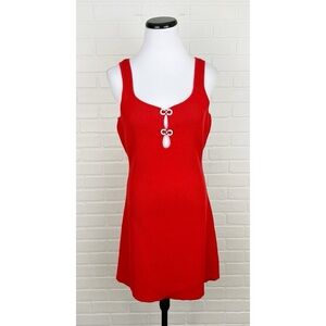 Christian Lacroix Rhinestone Bow Sleeveless Ribbed Stretchy Dress Medium NWT